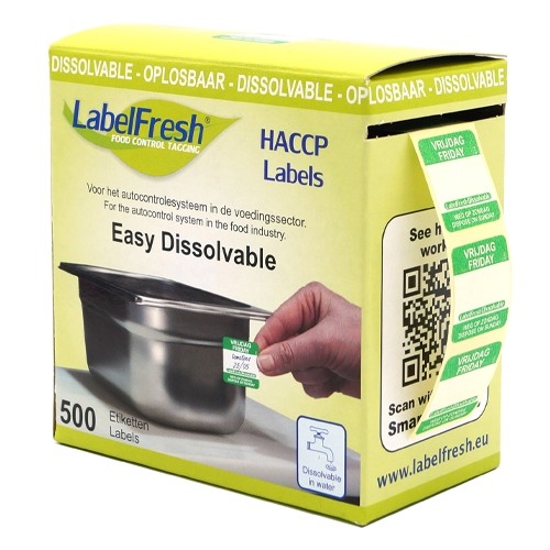Labelfresh Easy Oplosbaar - 500 labels - vrijdag/friday -  weg op