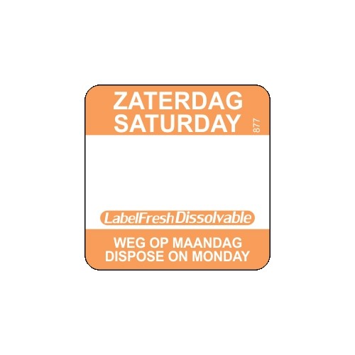 Labelfresh Easy Oplosbaar - 500 labels - zaterdag/saturday -  weg op