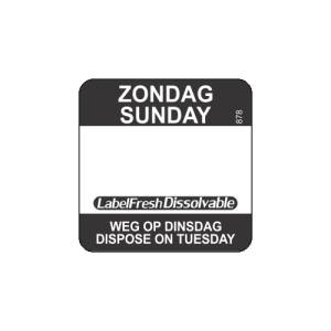 Labelfresh Easy Oplosbaar - 500 labels - zondag/sunday -  weg op