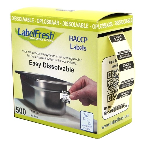 Labelfresh Easy Oplosbaar - 500 labels - zondag/sunday -  weg op