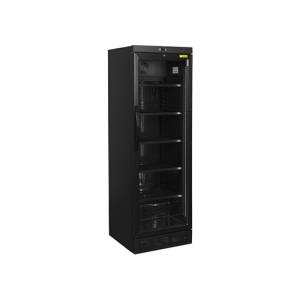 Koelkast met glazen deur KU 385 G II afm. 595x640x1840mm. 230v/3700w zwart Nordcap