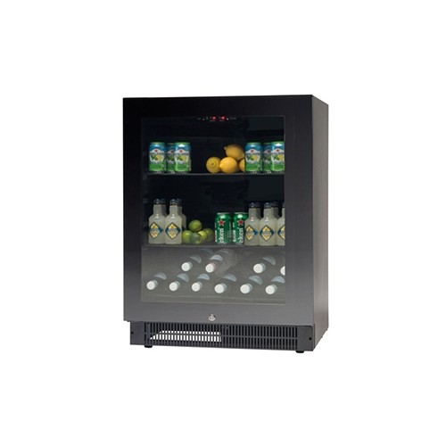 Koelkast met glazen deur M 95 afm. 595x562x820mm. 230v/100w zwart Nordcap