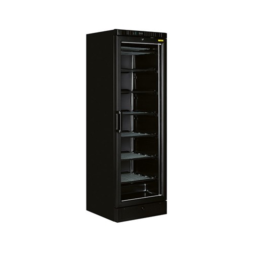 Vrieskast met glazen deur TK 385 G afm. 595x640x1840mm. 230v/570w zwart Nordcap