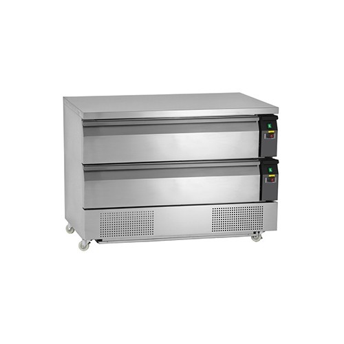 Koelwerkbank 2 lades KTKC 2-3 afm. 1230x700x860mm. 230v/540w Nordcap