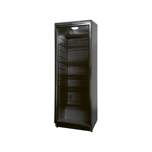 Koelkast met glazen deur CD 350 afm. 600x600x1730mm. zwart Nordcap