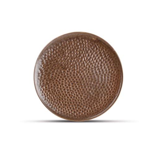 Bord plat diam. 15,5cm. gehamerd copper Brass F2D