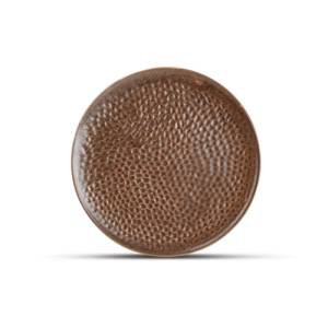 Bord plat diam. 15,5cm. gehamerd copper Brass F2D