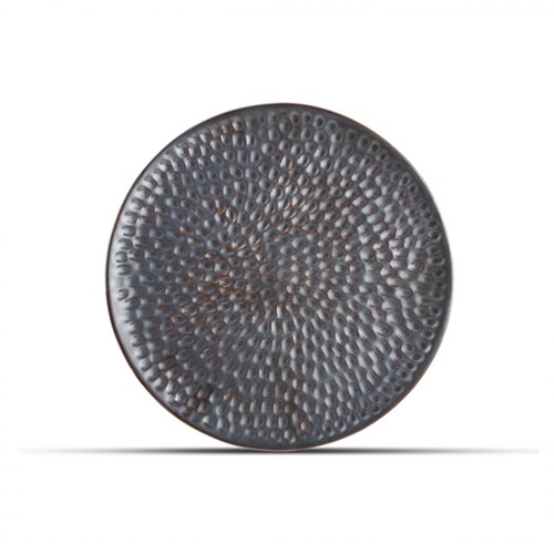Bord plat diam. 20,5cm. gehamerd zilver Brass F2D