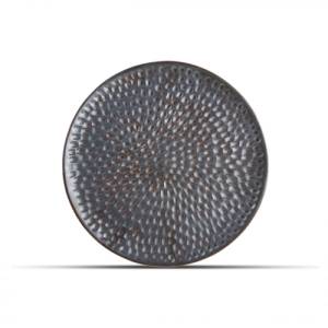 Bord plat diam. 20,5cm. gehamerd zilver Brass F2D