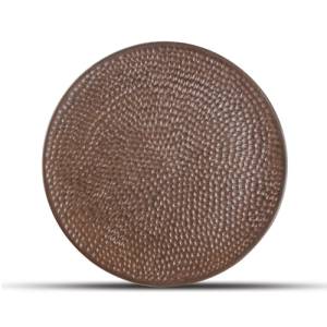 Flat plate diam. 27cm. hammered copper Brass F2D