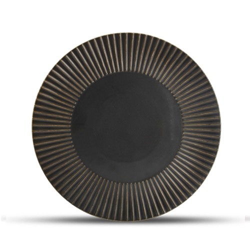 Bord diam. 27,5cm. gestreept zilver Brass F2D