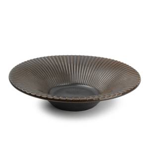 Deep plate diam. 20.5x5cm. striped silver Brass F2D