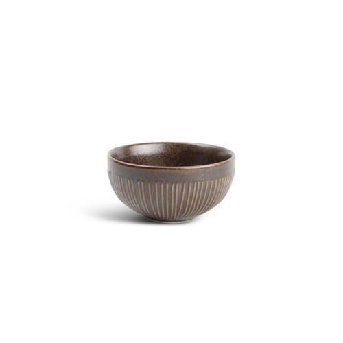 Kom diam. 8,5cm. hgt 4cm. gestreept copper Brass F2D