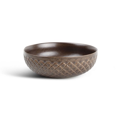 Kom diam. 15,5cm. hgt 5cm. diamond copper Brass F2D