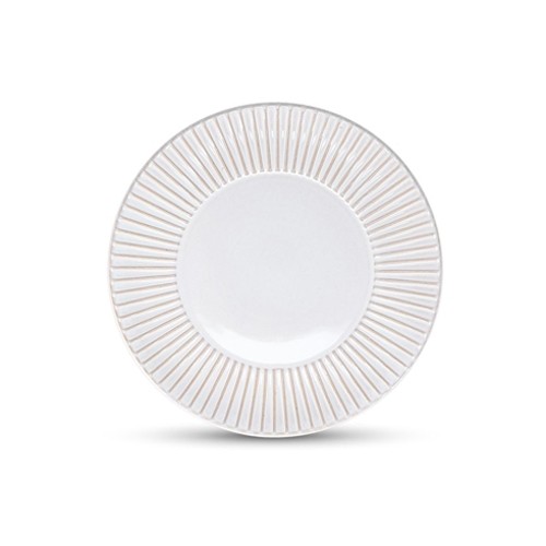 Bord plat diam. 20,5cm. gestreept wit Brass F2D