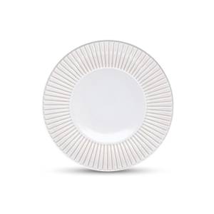 Plaque plate de diamètre 20,5 cm. Laiton blanc rayé F2D