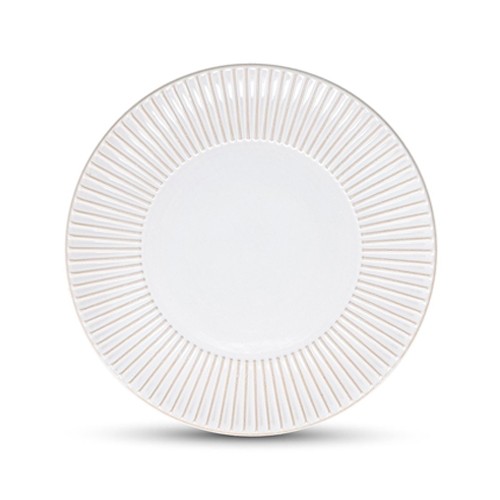 Bord plat diam. 27,5cm. gestreept wit Brass F2D