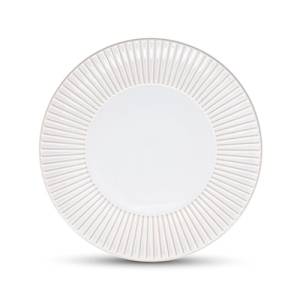 Flache Platte, Durchmesser 27,5 cm, gestreiftes weißes Messing F2D