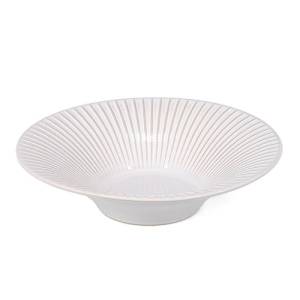 Deep plate diam. 20.5x8.5cm. hgt. 5cm. striped white Brass F2D