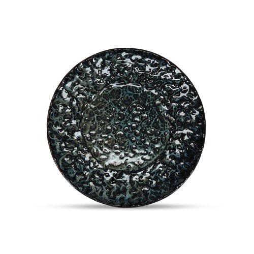 Bord plat diam. 28cm. Zwart Umi seaweed F2D