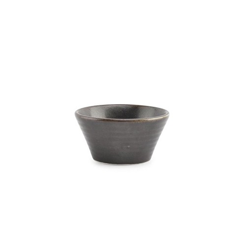 Kom diam. 8cm. hgt. 4cm. conisch zwart Line F2D