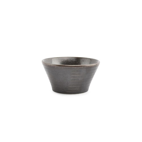 Kom diam. 10cm. Hgt. 5cm. conisch zwart Line F2D