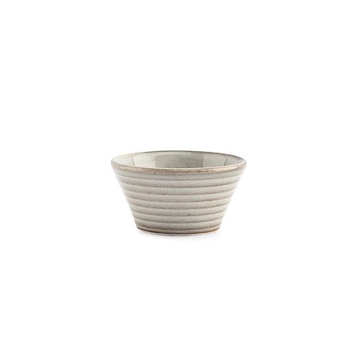 Kom diam. 8cm. hgt. 4cm. conisch grijs Line F2D