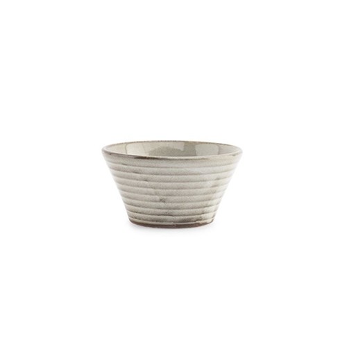 Kom diam. 10cm. hgt. 5cm. conisch grijs Line F2D