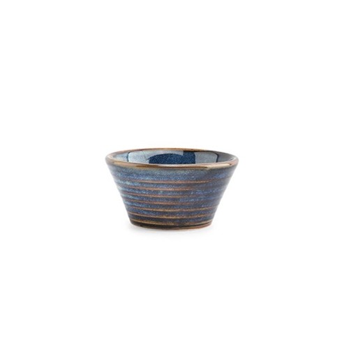 Kom diam. 8cm. hgt. 4cm. conisch blauw Line F2D