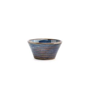 Kom diam. 8cm. hgt. 4cm. conisch blauw Line F2D