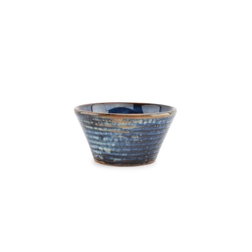 Kom diam. 10cm. hgt. 5cm. conisch blauw Line F2D