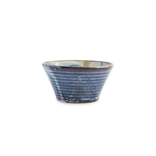 Kom diam. 13cm. hgt. 6,5cm. conisch blauw Line F2D