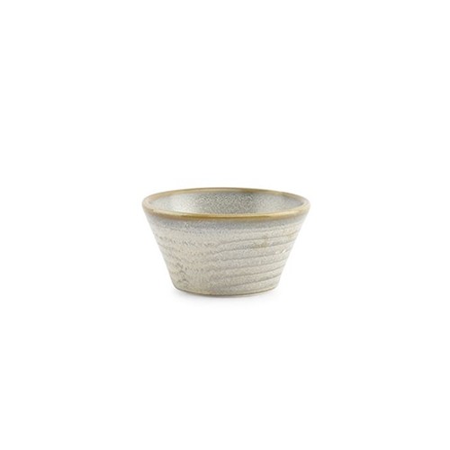 Kom diam. 8cm. hgt. 4cm. conisch groen Line F2D