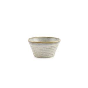 Kom diam. 8cm. hgt. 4cm. conisch groen Line F2D