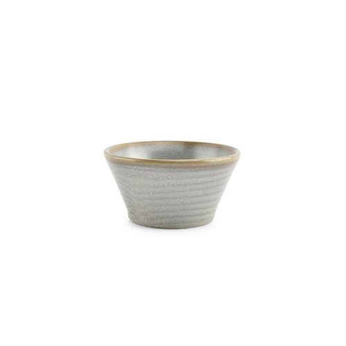 Kom diam. 10cm. hgt. 5cm. conisch groen Line F2D