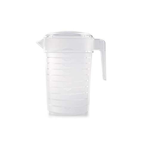 Waterkan met deksel 1 liter transparant kunststof