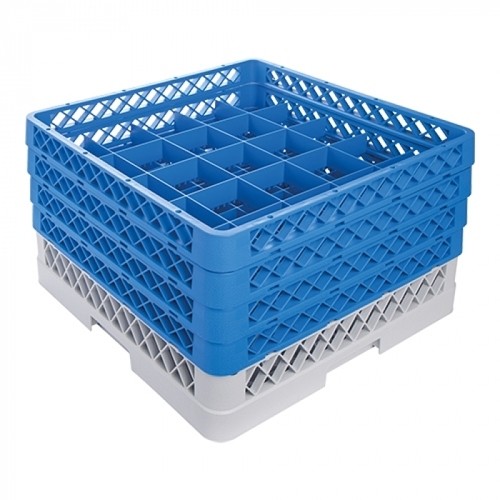 Vaatwaskorf tbv bekers M/4 opzetrand 25-vaks | Ø 89 mm | H. 240 mm CaterRacks