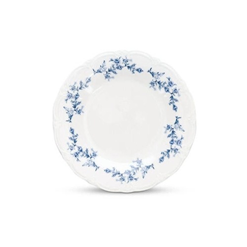 Bord plat diam. 20,5cm. blauw flower Retro BonBistro