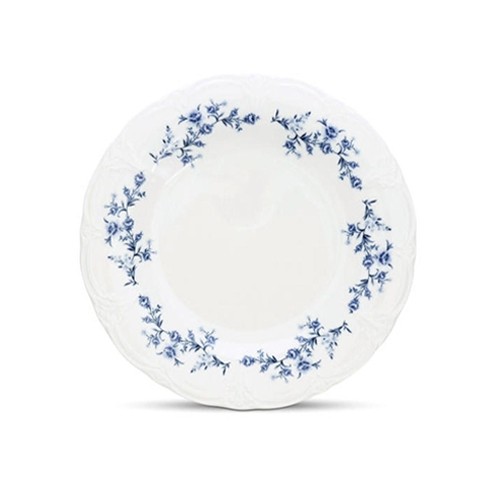 Bord plat diam. 27cm. blauw flower Retro BonBistro
