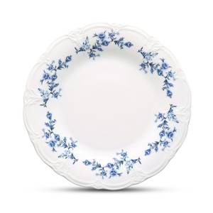 Bord plat diam. 32cm. blauw flower Retro BonBistro