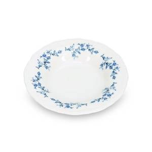Bord diep diam. 23,5/14 hgt. 4cm. blauw flower Retro BonBistro