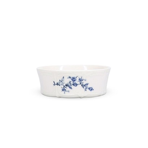 Kom diam. 13cm. hgt. 5cm. blauw flower Retro BonBistro