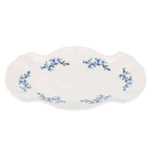 Serveerschaal afm. 39x25cm. blauw flower Retro BonBistro