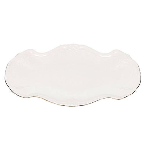 Serveerschaal afm. 39x25cm. met gouden rand Retro BonBistro