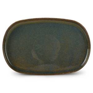 Plate flat size. 34x22cm. hgt. 2cm. green Pila BonBistro