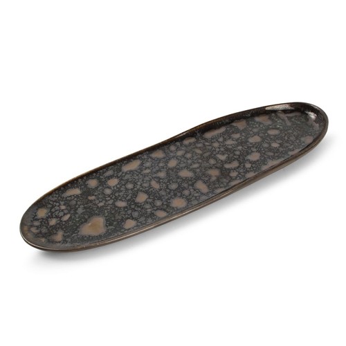 Serveerschaal afm. 33,5x9cm. gold flaked Nobile Chic
