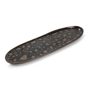 Bol de service de 33,5 x 9 cm, finition Nobile Chic à paillettes dorées.