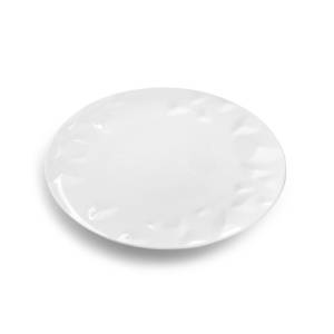 Assiette plate, diamètre 21 cm. Facet Chic blanc