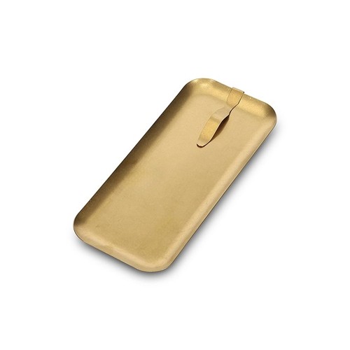 Porte-billets 22,5 x 10 cm avec pince, finition or antique, marque BonBistro