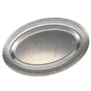 Serving dish dimensions 48x31cm with textured rim antique silver Serve BonBistro